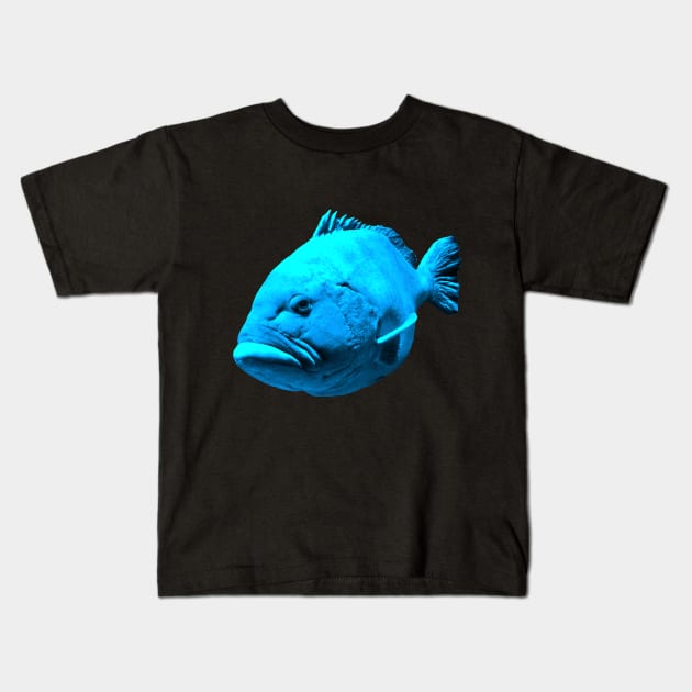 cool fish in the blue color of the sea Kids T-Shirt by rh_naturestyles